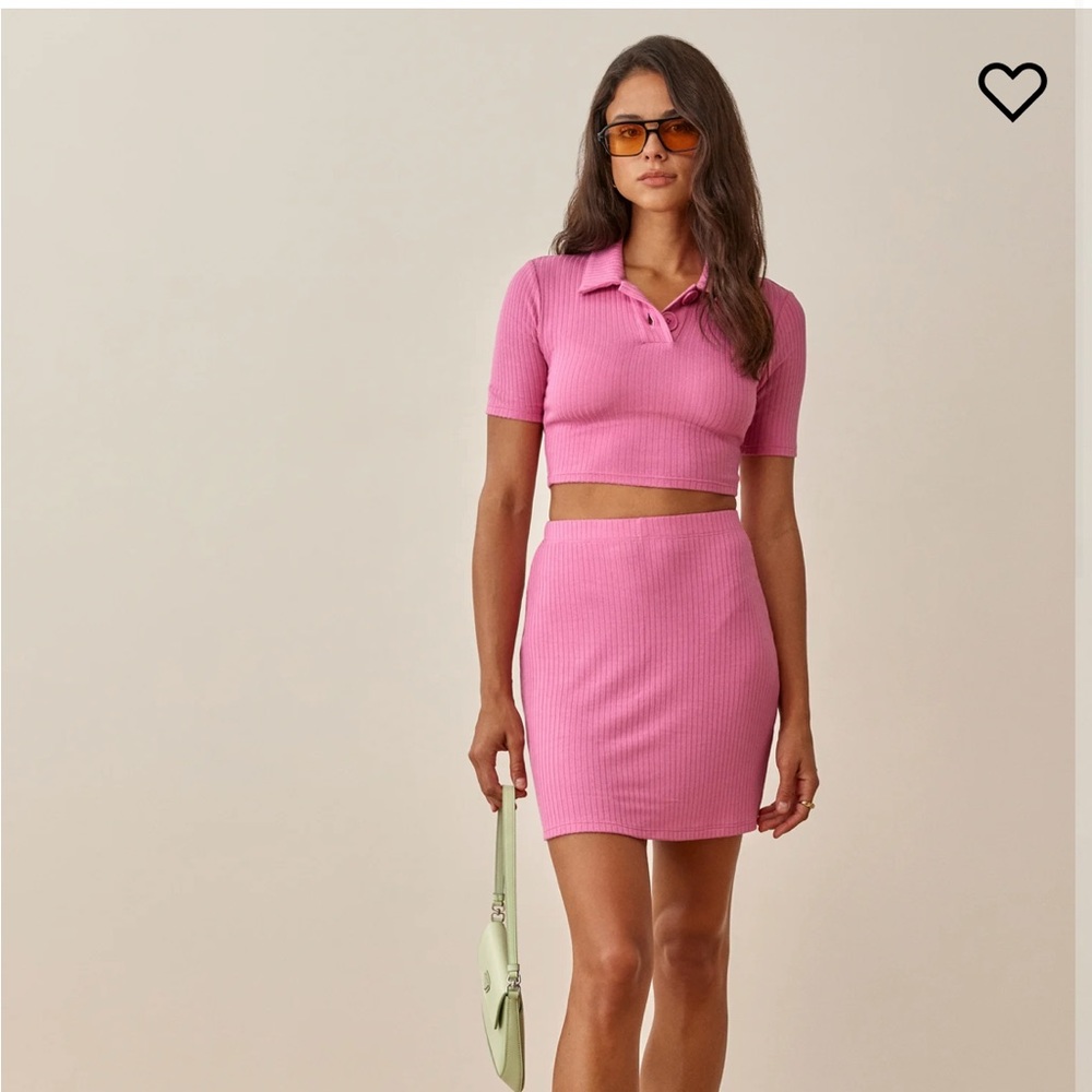 Pink knit set reformation size small